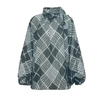 DYON Textured High-Neck Blouse – Capitalize on Timeless Elegance D25-9214