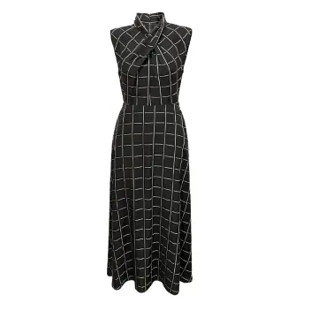DYON Grid Midi Dress: Elegance Woven in Every Thread